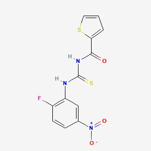 molecular formula C12H8FN3O3S2 B5698402 N-[(2-fluoro-5-nitrophenyl)carbamothioyl]thiophene-2-carboxamide 