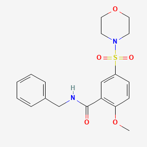 molecular formula C19H22N2O5S B5698422 N-benzyl-2-methoxy-5-morpholin-4-ylsulfonylbenzamide 