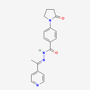 molecular formula C18H18N4O2 B5698563 4-(2-oxopyrrolidin-1-yl)-N-[(E)-1-pyridin-4-ylethylideneamino]benzamide 