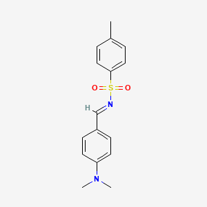 molecular formula C16H18N2O2S B5698654 N-[(1E)-[4-(dimethylamino)phenyl]methylidene]-4-methylbenzene-1-sulfonamide 