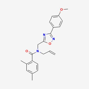 molecular formula C22H23N3O3 B5698801 N-[[3-(4-methoxyphenyl)-1,2,4-oxadiazol-5-yl]methyl]-2,4-dimethyl-N-prop-2-enylbenzamide 