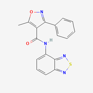 molecular formula C17H12N4O2S B5698960 N-(2,1,3-benzothiadiazol-4-yl)-5-methyl-3-phenyl-1,2-oxazole-4-carboxamide 