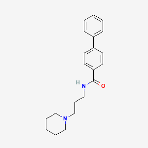 molecular formula C21H26N2O B5699020 N-[3-(1-piperidinyl)propyl]-4-biphenylcarboxamide 