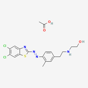 Acetic acid;2-[2-[4-[(5,6-dichloro-1,3-benzothiazol-2-yl)diazenyl]-3-methylphenyl]ethylamino]ethanol