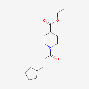 molecular formula C16H27NO3 B5699295 Ethyl 1-(3-cyclopentylpropanoyl)piperidine-4-carboxylate 