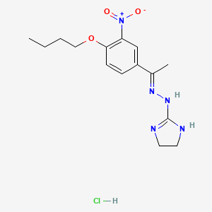 molecular formula C15H22ClN5O3 B5699451 N-[(E)-1-(4-butoxy-3-nitrophenyl)ethylideneamino]-4,5-dihydro-1H-imidazol-2-amine;hydrochloride 