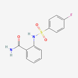 molecular formula C13H11FN2O3S B5699455 2-{[(4-fluorophenyl)sulfonyl]amino}benzamide CAS No. 349084-44-2