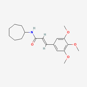 molecular formula C19H27NO4 B5699484 (2E)-N-cycloheptyl-3-(3,4,5-trimethoxyphenyl)prop-2-enamide 