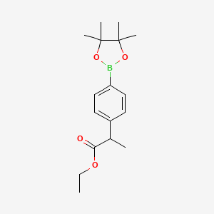 molecular formula C17H25BO4 B569967 Ethyl 2-(4-(4,4,5,5-tetramethyl-1,3,2-dioxaborolan-2-yl)phenyl)propanoate CAS No. 1228690-28-5