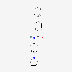 molecular formula C23H22N2O B5699676 N-[4-(pyrrolidin-1-yl)phenyl]biphenyl-4-carboxamide 