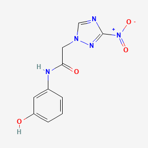molecular formula C10H9N5O4 B5699728 N-(3-hydroxyphenyl)-2-(3-nitro-1,2,4-triazol-1-yl)acetamide 