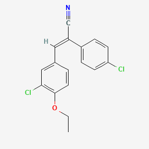 molecular formula C17H13Cl2NO B5699785 (E)-3-(3-chloro-4-ethoxyphenyl)-2-(4-chlorophenyl)prop-2-enenitrile 
