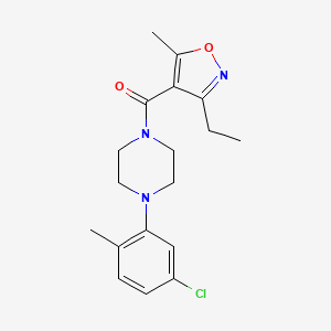molecular formula C18H22ClN3O2 B5699905 Methanone, [4-(5-chloro-2-methylphenyl)-1-piperazinyl](3-ethyl-5-methyl-4-isoxazolyl)- 