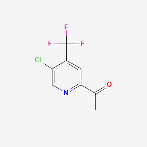 molecular formula C8H5ClF3NO B569993 1-(5-Chloro-4-(trifluoromethyl)pyridin-2-yl)ethanone CAS No. 1256821-90-5