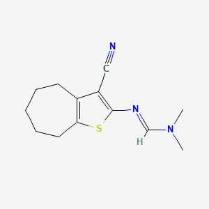 molecular formula C13H17N3S B5699950 N'-(3-CYANO-5,6,7,8-TETRAHYDRO-4H-CYCLOHEPTA[B]THIOPHEN-2-YL)-N,N-DIMETHYLIMINOFORMAMIDE 