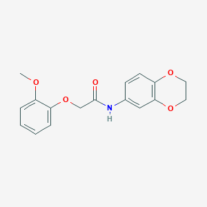 molecular formula C17H17NO5 B5700077 N-(2,3-dihydro-1,4-benzodioxin-6-yl)-2-(2-methoxyphenoxy)acetamide 