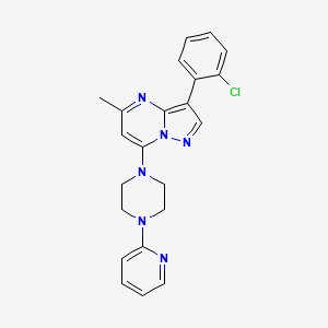 molecular formula C22H21ClN6 B5700137 3-(2-Chlorophenyl)-5-methyl-7-(4-pyridin-2-ylpiperazin-1-yl)pyrazolo[1,5-a]pyrimidine 
