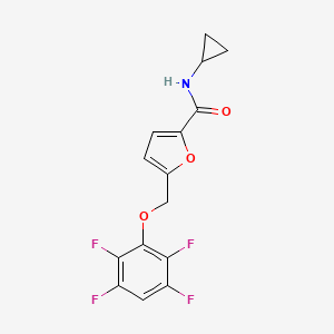 molecular formula C15H11F4NO3 B5700142 N-cyclopropyl-5-[(2,3,5,6-tetrafluorophenoxy)methyl]furan-2-carboxamide 