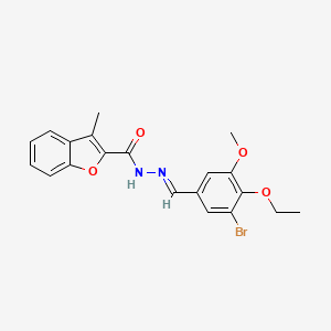 molecular formula C20H19BrN2O4 B5700235 N'-(3-bromo-4-ethoxy-5-methoxybenzylidene)-3-methyl-1-benzofuran-2-carbohydrazide 