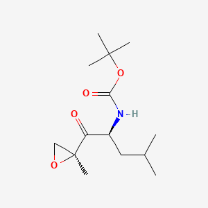 molecular formula C14H25NO4 B570043 tert-Butyl ((S)-4-methyl-1-((S)-2-methyloxiran-2-yl)-1-oxopentan-2-yl)carbamate CAS No. 247068-83-3