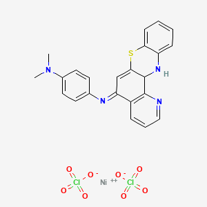 molecular formula C23H20Cl2N4NiO8S B570045 4-(12,12a-dihydropyrido[2,3-a]phenothiazin-5-ylideneamino)-N,N-dimethylaniline;nickel(2+);diperchlorate CAS No. 120045-16-1