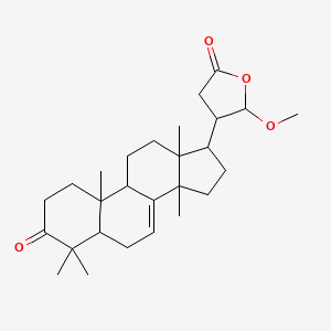molecular formula C27H40O4 B570047 3-氧代-21α-甲氧基-24,25,26,27-四去甲齐墩果烷-7-烯-23(21)-内酯 CAS No. 1260173-73-6