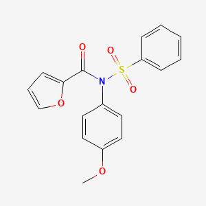 molecular formula C18H15NO5S B5700483 N-(4-methoxyphenyl)-N-(phenylsulfonyl)-2-furamide 