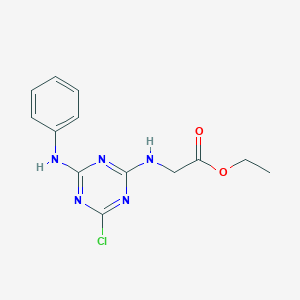 molecular formula C13H14ClN5O2 B5700578 Ethyl 2-[(4-anilino-6-chloro-1,3,5-triazin-2-yl)amino]acetate 