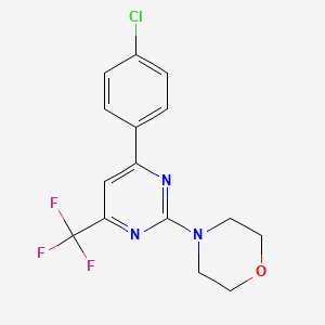 molecular formula C15H13ClF3N3O B5700632 4-[4-(4-Chlorophenyl)-6-(trifluoromethyl)pyrimidin-2-yl]morpholine 