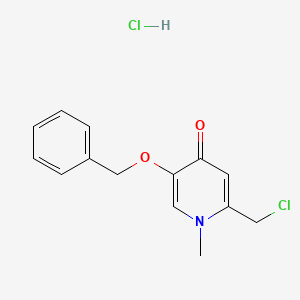 molecular formula C14H15Cl2NO2 B570064 5-(Benzyloxy)-2-(chloromethyl)-1-methyl-1,4-dihydropyridin-4-one hydrochloride CAS No. 481726-31-2