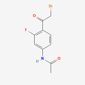 molecular formula C10H9BrFNO2 B570065 N-[4-(2-BROMOACETYL)-3-FLUOROPHENYL]acetamide CAS No. 1141886-90-9