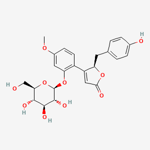 molecular formula C24H26O10 B570067 (+)-野大豆素 B 2/-O-葡萄糖苷 CAS No. 868409-19-2