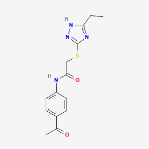 molecular formula C14H16N4O2S B5700702 N-(4-acetylphenyl)-2-[(5-ethyl-4H-1,2,4-triazol-3-yl)sulfanyl]acetamide 