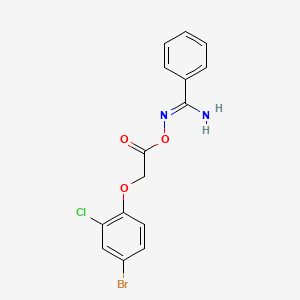molecular formula C15H12BrClN2O3 B5700877 N'-{[2-(4-bromo-2-chlorophenoxy)acetyl]oxy}benzenecarboximidamide 