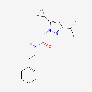 molecular formula C17H23F2N3O B5700919 N-[2-(1-cyclohexen-1-yl)ethyl]-2-[5-cyclopropyl-3-(difluoromethyl)-1H-pyrazol-1-yl]acetamide 