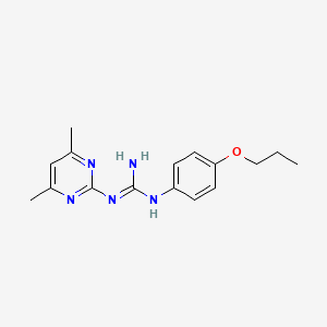 molecular formula C16H21N5O B5700955 N'-(4,6-DIMETHYLPYRIMIDIN-2-YL)-N-(4-PROPOXYPHENYL)GUANIDINE 