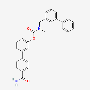 [3-(4-carbamoylphenyl)phenyl] N-methyl-N-[(3-phenylphenyl)methyl]carbamate