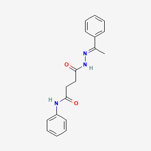 molecular formula C18H19N3O2 B5701003 N-phenyl-N'-[(E)-1-phenylethylideneamino]butanediamide 