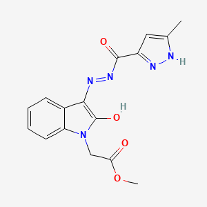molecular formula C16H15N5O4 B5701227 methyl 2-[2-hydroxy-3-[(5-methyl-1H-pyrazole-3-carbonyl)diazenyl]indol-1-yl]acetate 