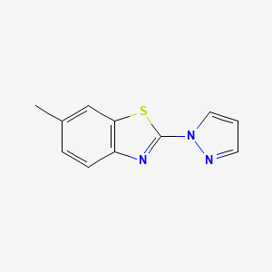 molecular formula C11H9N3S B570125 6-Methyl-2-(1H-pyrazol-1-yl)benzo[d]thiazole CAS No. 122500-88-3