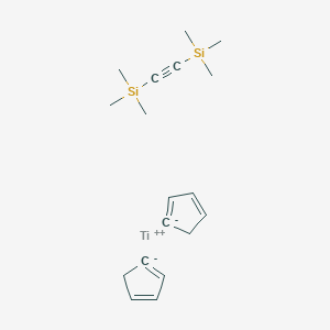 molecular formula C18H28Si2Ti B570128 Cyclopenta-1,3-diene;titanium(2+);trimethyl(2-trimethylsilylethynyl)silane CAS No. 121913-39-1