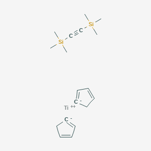 molecular formula C18H28Si2Ti B570128 Titanium(2+) cyclopenta-1,3-dien-1-ide--(ethyne-1,2-diyl)bis(trimethylsilane) (1/2/1) CAS No. 121913-39-1