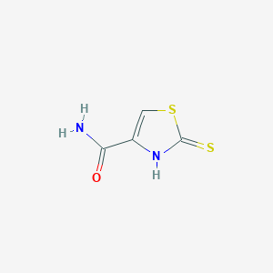 molecular formula C4H4N2OS2 B057013 4-Carbamoyl-2-mercaptothiazole CAS No. 118452-01-0