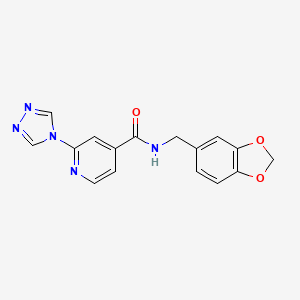 molecular formula C16H13N5O3 B5701354 N-[(2H-1,3-BENZODIOXOL-5-YL)METHYL]-2-(4H-1,2,4-TRIAZOL-4-YL)PYRIDINE-4-CARBOXAMIDE 