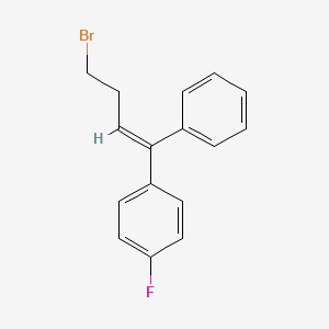 B570140 1-(4-Bromo-1-phenylbut-1-en-1-yl)-4-fluorobenzene CAS No. 85375-29-7