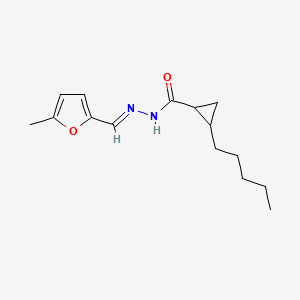 molecular formula C15H22N2O2 B5701416 N-[(E)-(5-methylfuran-2-yl)methylideneamino]-2-pentylcyclopropane-1-carboxamide 