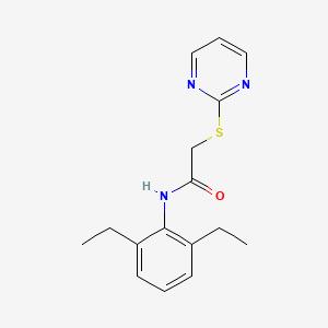 molecular formula C16H19N3OS B5701425 N-(2,6-diethylphenyl)-2-(pyrimidin-2-ylsulfanyl)acetamide 