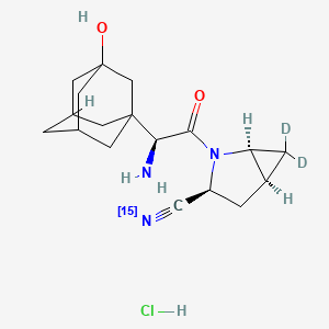 molecular formula C18H26ClN3O2 B570143 Saxagliptin-15N,D2 Hydrochloride CAS No. 1309934-06-2