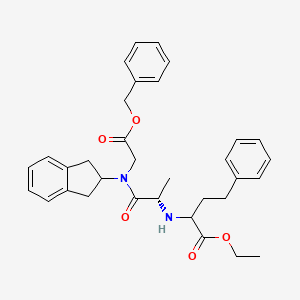 ethyl 2-[[(2S)-1-[2,3-dihydro-1H-inden-2-yl-(2-oxo-2-phenylmethoxyethyl)amino]-1-oxopropan-2-yl]amino]-4-phenylbutanoate