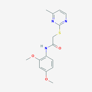 molecular formula C15H17N3O3S B5701568 N-(2,4-DIMETHOXYPHENYL)-2-[(4-METHYL-2-PYRIMIDINYL)SULFANYL]ACETAMIDE 